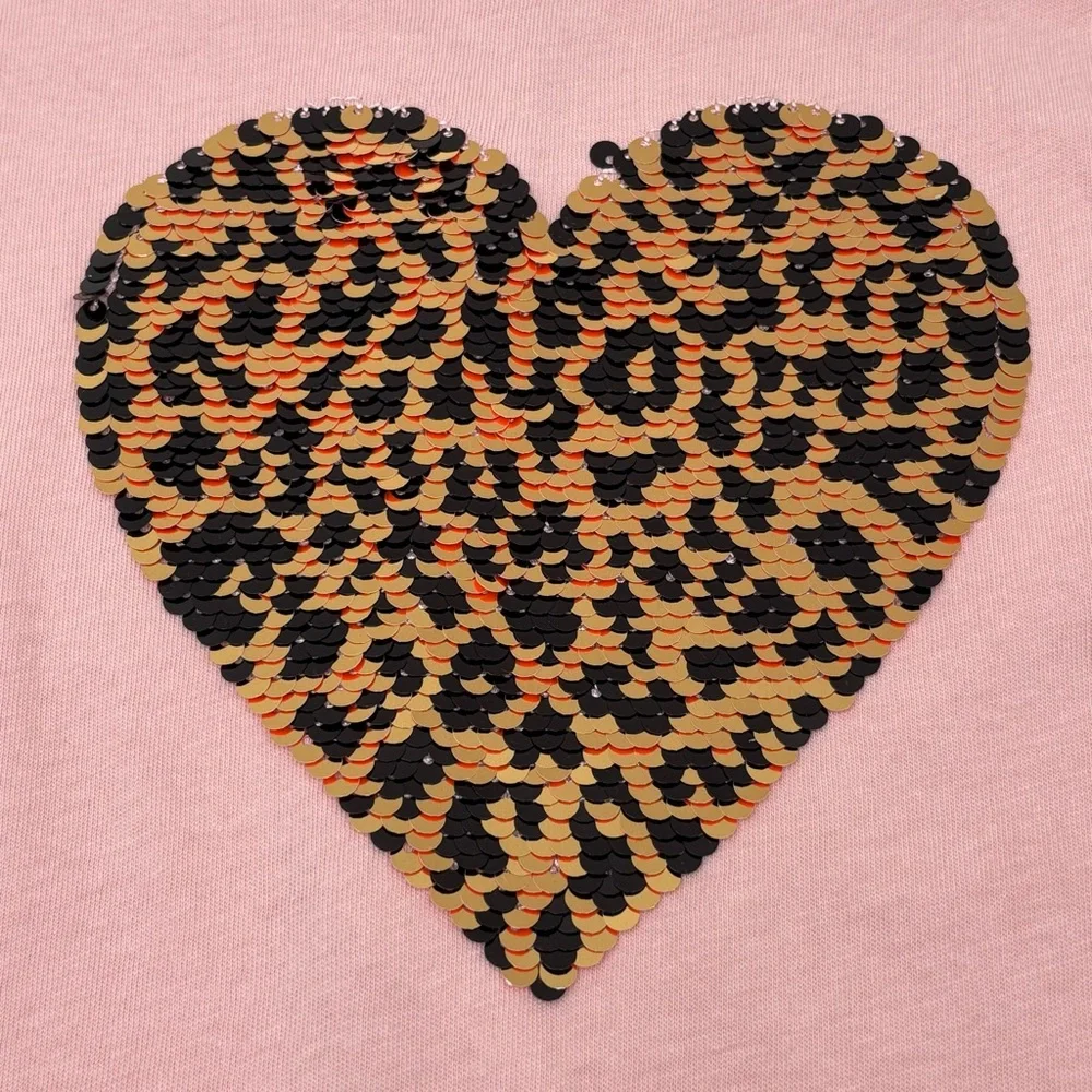 EUC Old Navy Girls Sequin Heart Top